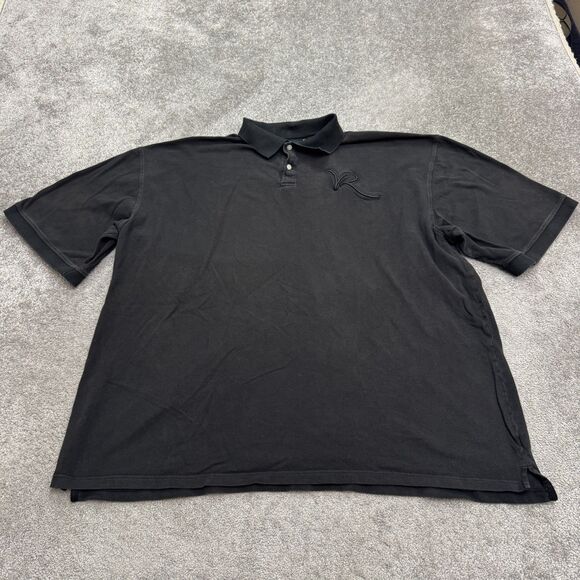 Rocawear Vintage Y2K Polo Shirt Mens Big & Tall 5XL Black Short Sleeve Cotton - Picture 1 of 15